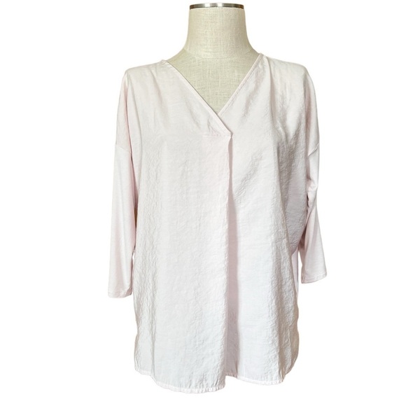 J. Jill Medium Pink Dolman Long Sleeve Shirt Soft Tencel Casual Modest Flowy - Picture 2 of 10